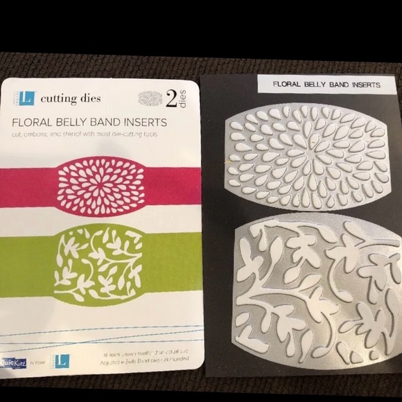 We R Memory Keepers/Lifestyle Crafts 2 pcs Floral Belly Band Inserts dies - Picture 4 of 4